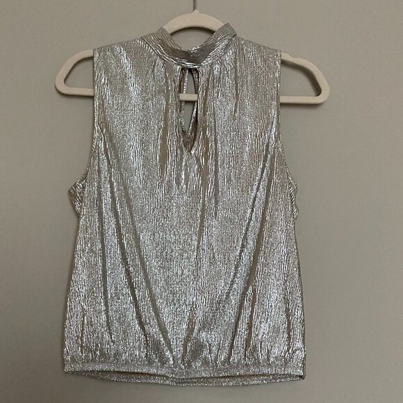 Express, Size M, Sleeveless, Metallic, Blouson Bottom Top - Picture 1 of 9